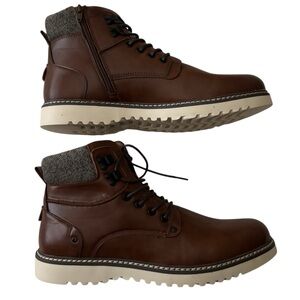 DIGSON KNIT CUFF BOOT IN COGNAC SIZE 12.           NWOT